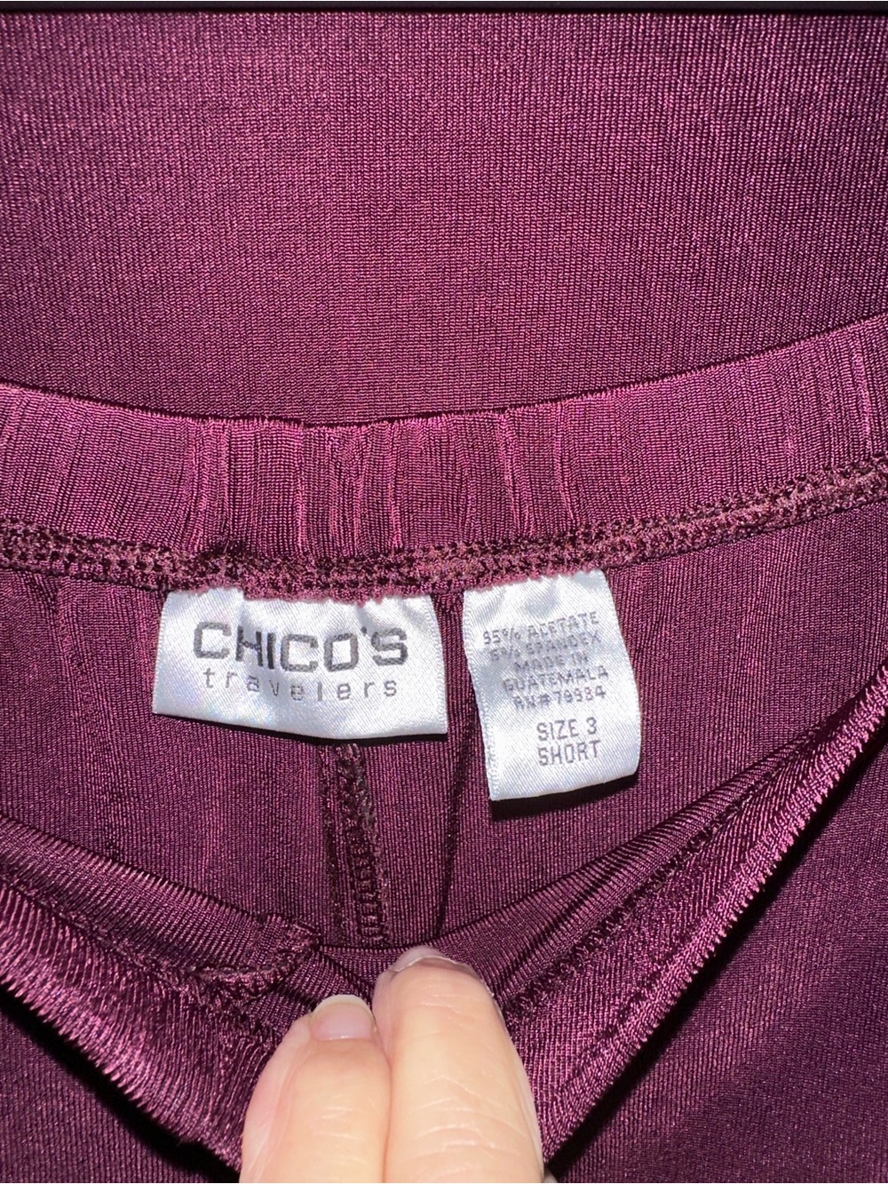 Chico's Travelers Knit Top and pants in Burgundy - Picture 4 of 4